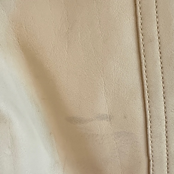 White and Burgundy Leather Hobo Shoulder Bag - Picture 5 of 5